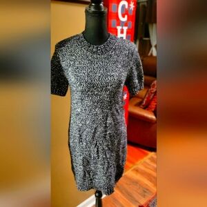 Zara Black& White Wool Blend Sweater Dress, Size Small. NWT